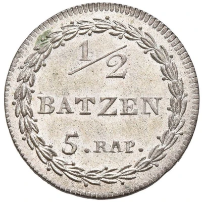 ½ Batzen / 5 Rappen back