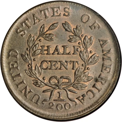 ½ Cent "Draped Bust - Half Cent" back