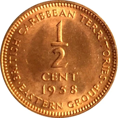 ½ Cent - Elizabeth II 1st portrait back