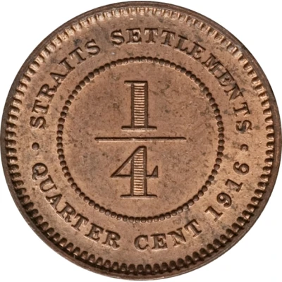 ¼ Cent - George V back