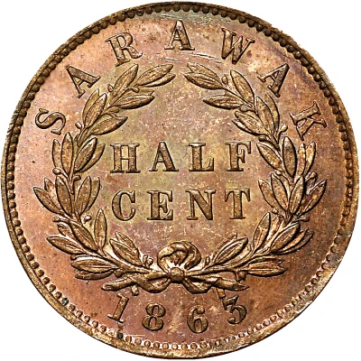 ½ Cent - James Brooke Rajah back