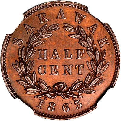 ½ Cent - James Brooke Rajah back