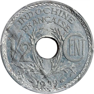 ½ Cent Piedfort Pattern back