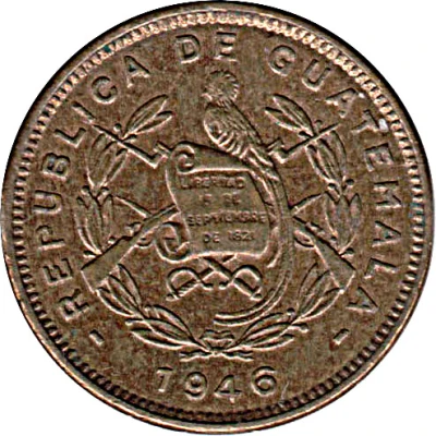 ½ Centavo with center dot front