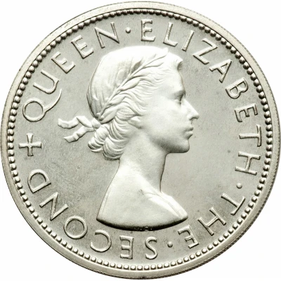 ½ Crown - Elizabeth II 1st portrait; Silver Proof front