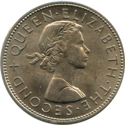 ½ Crown - Elizabeth II 1st portrait front