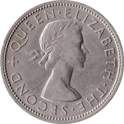 ½ Crown - Elizabeth II 1st portrait front