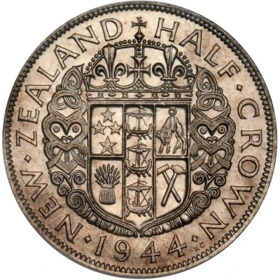 ½ Crown - George VI 1st type back