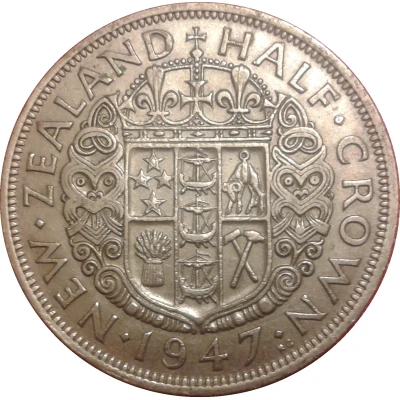 ½ Crown - George VI 2nd type back