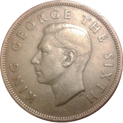 ½ Crown - George VI 3rd type front