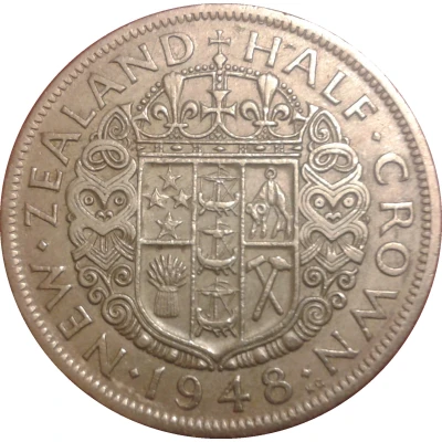 ½ Crown - George VI 3rd type back