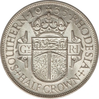 ½ Crown - George V back