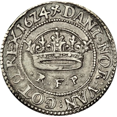 ½ "Dicke" Krone - Christian IV Closed crown; King bust type back