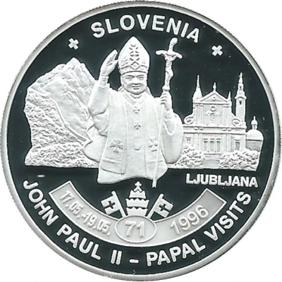 ½ Dollar - Elizabeth II Pope John Paul II in Slovenia back