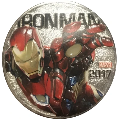 ½ Dollar Light-up Iron Man back