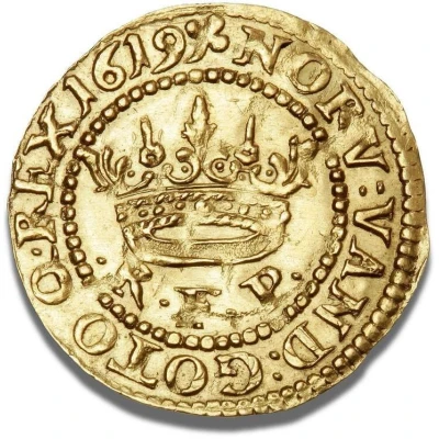 ½ Gold Krone - Christian IV back