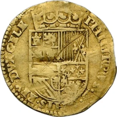 ½ Gold Real - Philip II PHILIPPVS; Countermark A13.2 ND back