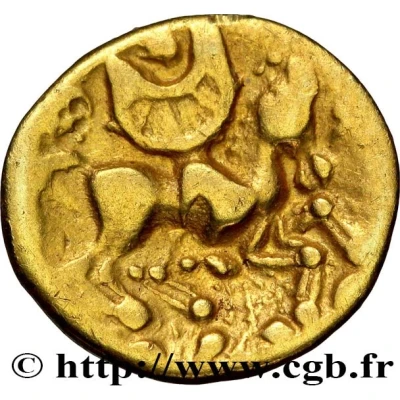 ¼ Gold Stater with crescent 80 BC - 50 BC back