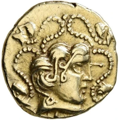 ¼ Gold Stater with small bare head Class I 200 BC - 100 BC front