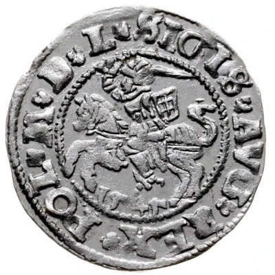 ½ Groat - Sigismund II Augustus 1st eagle; titles on knight side front