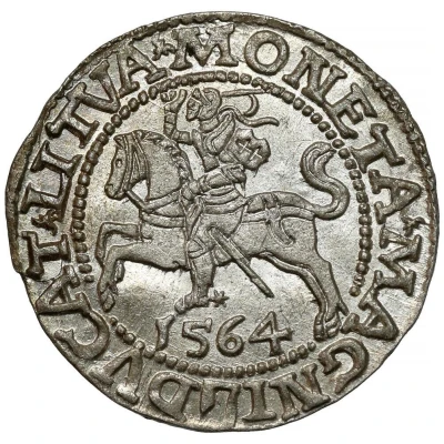 ½ Groat - Sigismund II Augustus 2d eagle, Topor arms back