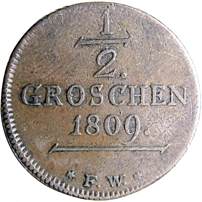 ½ Groschen - Frederick Charles August back