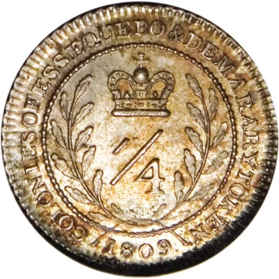 ¼ Guilder - George III back