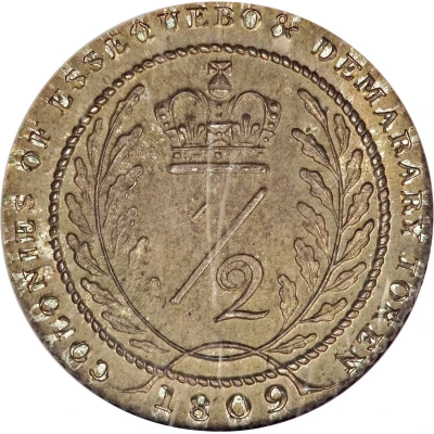 ½ Guilder - George III back