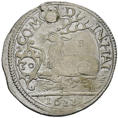 ½ Gulden - Julius Frederick Kipper; Hirschgulden back