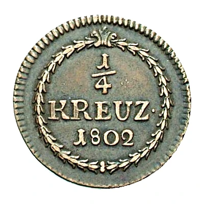 ¼ Kreuzer - Charles Frederick back