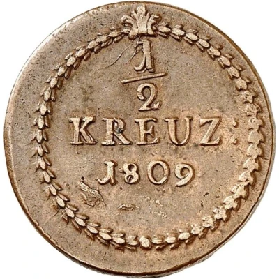 ½ Kreuzer - Charles I Frederick back