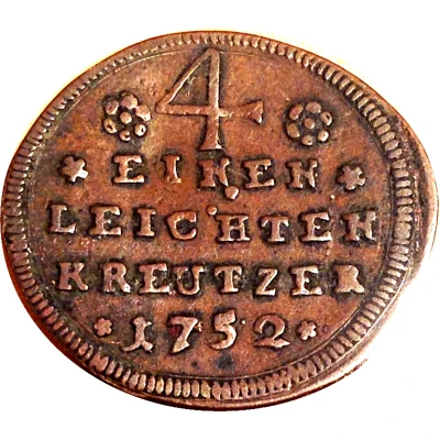 ¼ Kreuzer - Charles Philip of Greiffenklau-Vollraths back