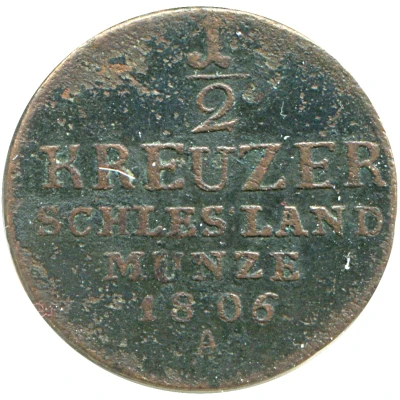 ½ Kreuzer - Frederick William III back