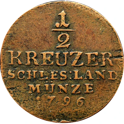 ½ Kreuzer - Frederick William II back