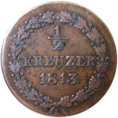 ½ Kreuzer - Frederick William and Frederick August Joint Coinage back