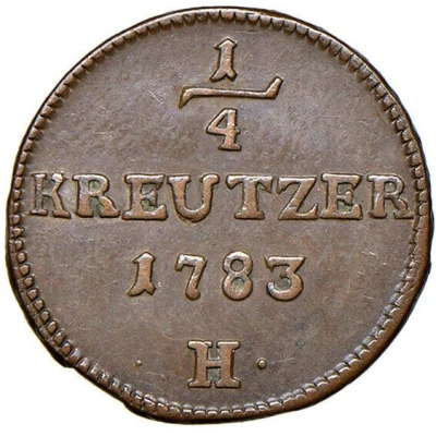 ¼ Kreuzer - Joseph II back