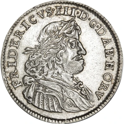 ½ Krone - Frederik III Type 1; Year in legend front