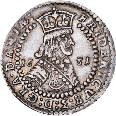 ½ Krone - Frederik III front