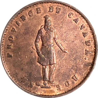 ½ Penny / 1 Sou Quebec Bank Token front