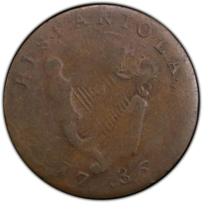 ½ Penny - Auctori Plebis “Hispaniola” back