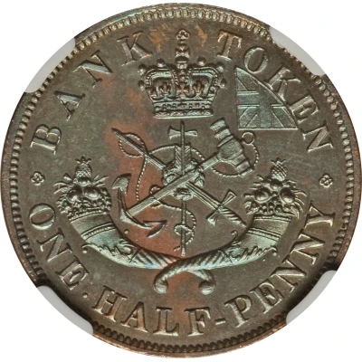 ½ Penny - Bank of Upper Canada back