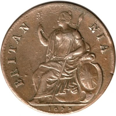 ½ Penny - Charles II back