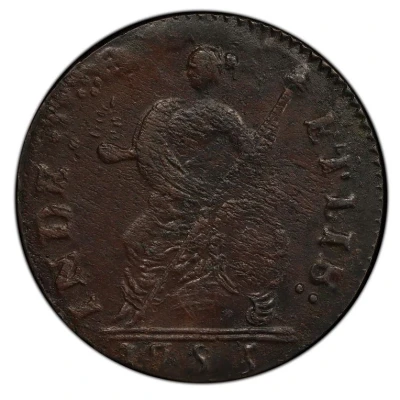 ½ Penny - Copper "Bust Facing Left" back