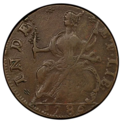 ½ Penny - Copper "Draped Bust Left" back