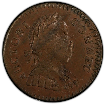 ½ Penny - Copper "ET LIB INDE" front