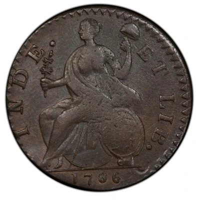 ½ Penny - Copper "Large Head Facing Right" back