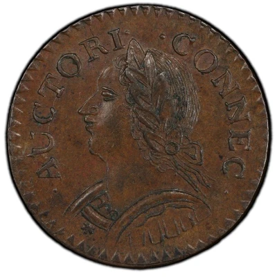 ½ Penny - Copper "Laughing Head" front