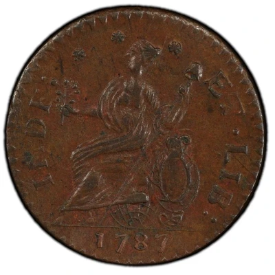 ½ Penny - Copper "Laughing Head" back