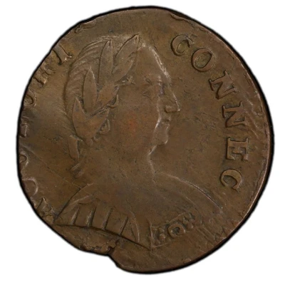 ½ Penny - Copper "MB Right, Small Head" front