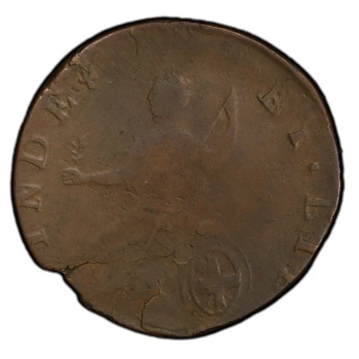 ½ Penny - Copper "MB Right, Small Head" back